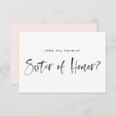 Borstel met blush Mijn zuster van eer zijn Kaart (Voorkant / Achterkant)