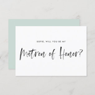 Borstel met briefing als mijn matron van eer kaart