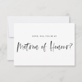 Borstel met briefing als mijn matron van eer kaart