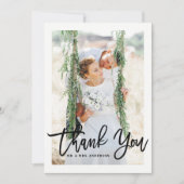 Borstel met briefing foto bruiloft bedankkaart (Voorkant)