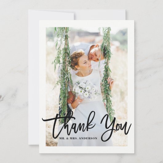 Borstel met briefing foto bruiloft bedankkaart (Voorkant)