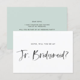 Borstel met briefing zal je mijn Jr Bridesmaid zij Kaart