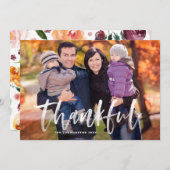 Borstel met deankful | Foto Thanksgiving Feestdagenkaart (Voorkant / Achterkant)