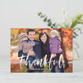 Borstel met deankful | Foto Thanksgiving Feestdagenkaart (Staand voorkant)
