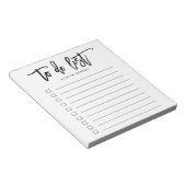 Borstel met persoonlijke titel om lijst uit te voe notitieblok (Schuin)