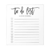 Borstel met persoonlijke titel om lijst uit te voe notitieblok (Voorkant)