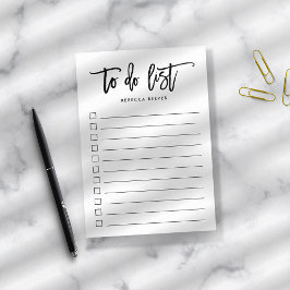 Borstel met persoonlijke titel om lijst uit te voe post-it® notes