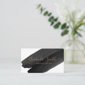 Borstel met zwarte en gouden Waterverf Visitekaartje (Staand voorkant)