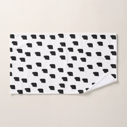 Borstel met zwarte en witte Waterverf Bad Handdoek (Handdoek)