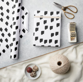 Borstel met zwarte en witte Waterverf Cadeaupapier