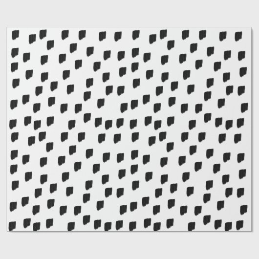 Borstel met zwarte en witte Waterverf Cadeaupapier (Vlak)