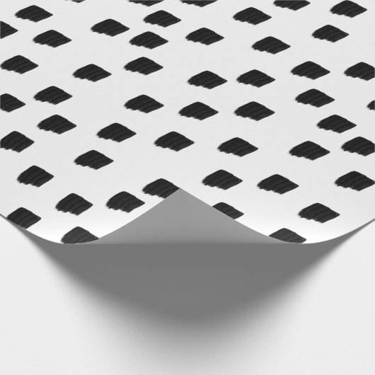 Borstel met zwarte en witte Waterverf Cadeaupapier (Hoek)