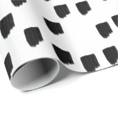 Borstel met zwarte en witte Waterverf Cadeaupapier (Rol Hoek)