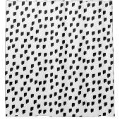 Borstel met zwarte en witte Waterverf Douchegordijn (Voorkant)