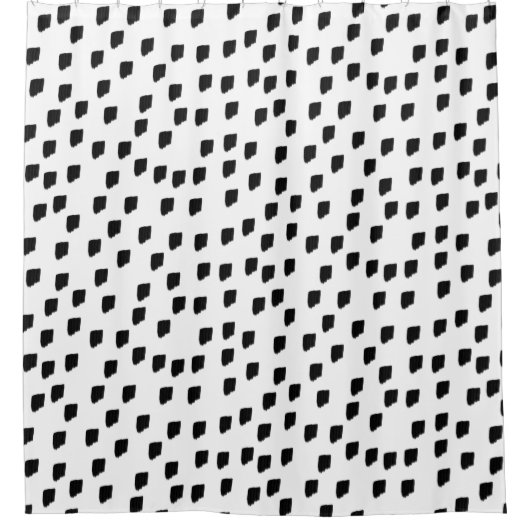 Borstel met zwarte en witte Waterverf Douchegordijn (Voorkant)
