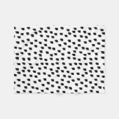 Borstel met zwarte en witte Waterverf Fleece Deken (Voorkant (Horizontaal))