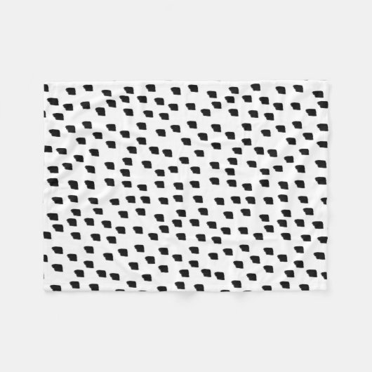 Borstel met zwarte en witte Waterverf Fleece Deken (Voorkant (Horizontaal))