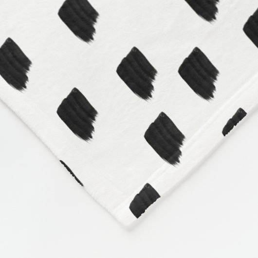 Borstel met zwarte en witte Waterverf Fleece Deken (Hoek)