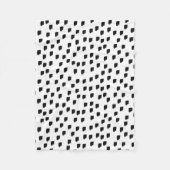 Borstel met zwarte en witte Waterverf Fleece Deken (Voorkant)