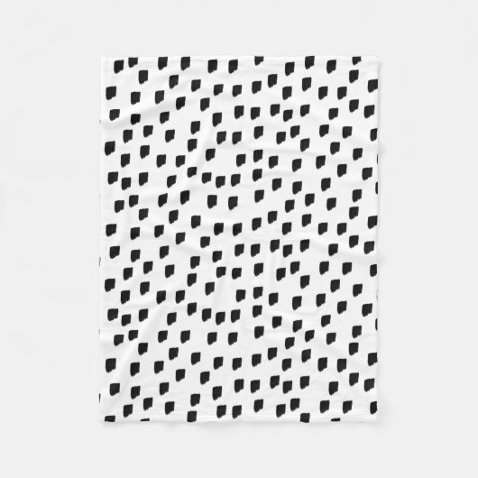 Borstel met zwarte en witte Waterverf Fleece Deken (Voorkant)