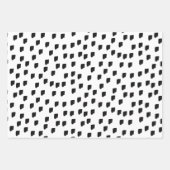 Borstel met zwarte en witte Waterverf Inpakpapier Vel (Voorkant 3)