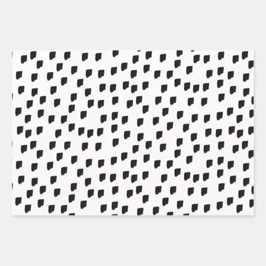 Borstel met zwarte en witte Waterverf Inpakpapier Vel (Voorkant 3)