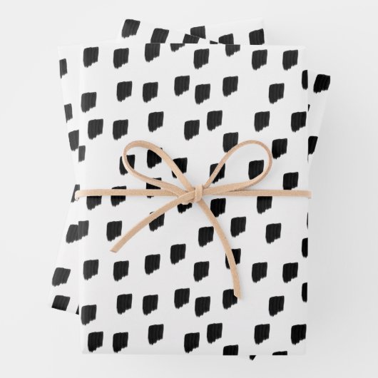 Borstel met zwarte en witte Waterverf Inpakpapier Vel (In situ)