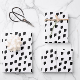 Borstel met zwarte en witte Waterverf Inpakpapier Vel