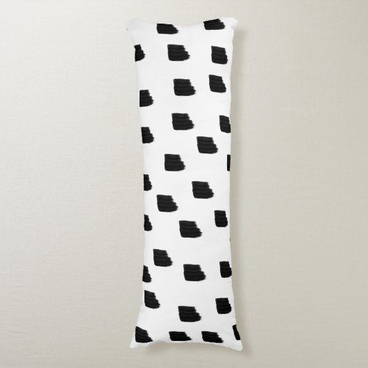 Borstel met zwarte en witte Waterverf Lichaamskussen (Voorkant Verticaal)