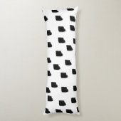 Borstel met zwarte en witte Waterverf Lichaamskussen (Achterkant (Verticaal))