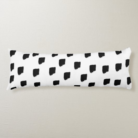 Borstel met zwarte en witte Waterverf Lichaamskussen (Voorkant)