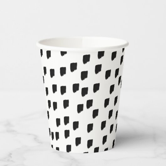 Borstel met zwarte en witte Waterverf Papieren Bekers (Links)