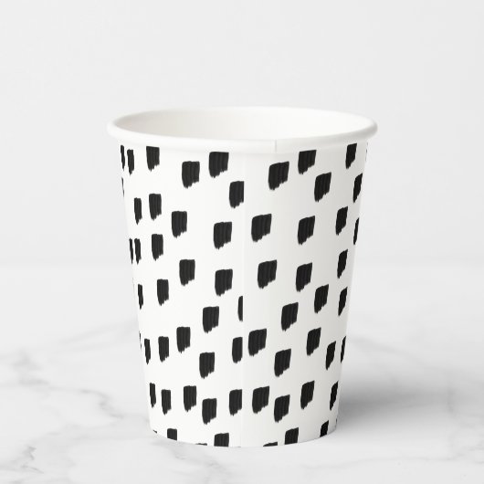 Borstel met zwarte en witte Waterverf Papieren Bekers (Rechts)