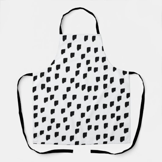 Borstel met zwarte en witte Waterverf Schort (Voorkant)