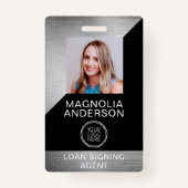 Borstel Metal Employee Photo Logo Barcode Name Bad Badge (Voorkant)