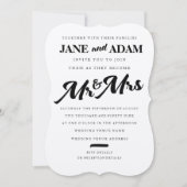 Borstel Mr. & Mrs Typografie Bruiloft Uitnodiging (Voorkant)