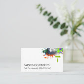 Borstel Paint Splatter Visitekaartje (Staand voorkant)