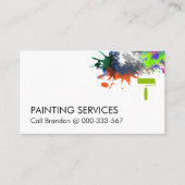 Borstel Paint Splatter Visitekaartje (Voorkant)