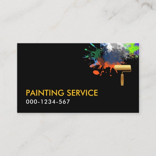 Borstel Paint Splatter Visitekaartje (Voorkant)