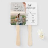 borstel roos goud Simply Minimal Foto Wedding Handwaaier (Voorkant en achterkant)