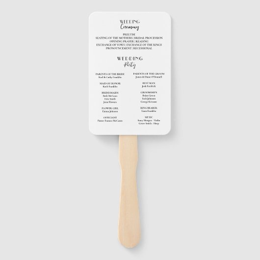 borstel roos goud Simply Minimal Foto Wedding Handwaaier (Achterkant)