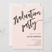 Borstel Schrift Eenvoudige Foto Afstudeerfeest Kaart (Voorkant)