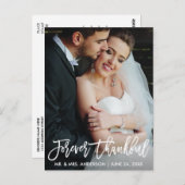 Borstel Schrift Voor Altijd Dankbaar Trouwfoto Mod Briefkaart (Voorkant / Achterkant)