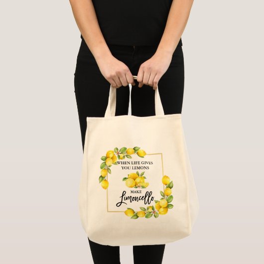 Borstel Schrift Waterverf Citroen Limoncello Boods Tote Bag (Voorkant (product))