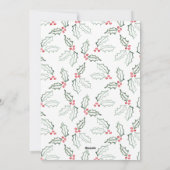 Borstel Script Christmas Hollies Photo Chalkboard Feestdagenkaart (Achterkant)