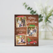 Borstel Script Craft Tape Hout Rode Vrachtwagen Ke Briefkaart (Staand voorkant)