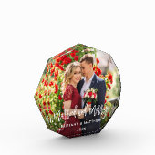 Borstel Script Getrouwd & Vrolijk Foto Bruiloft Oc (Links)