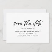 Borstel script handschrift minimalistische moderne save the date (Voorkant)
