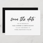 Borstel script handschrift minimalistische moderne save the date (Voorkant / Achterkant)