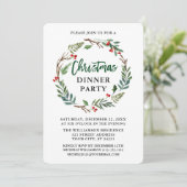 Borstel Script Kerst Party Waterverf Krans Kaart (Staand voorkant)